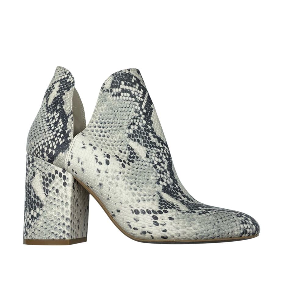 Steve Madden Rookie Faux Leather Grey Snake Embossed Ankle Boots 9 Western